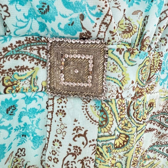 Dressbarn Woman Turquoise Paisley Print Sleeveless V Neck Tunic Top Plus Size 2X - Picture 4 of 9